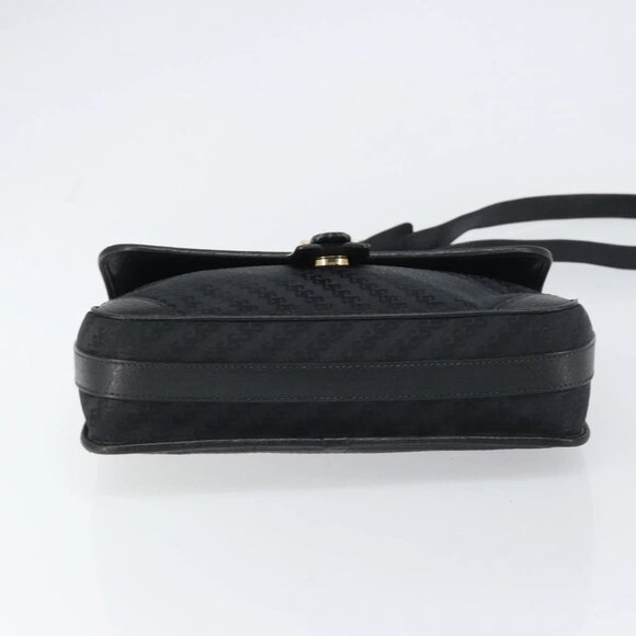 GUCCI Shoulder Bag Leather Canvas Black Gold 001 113 0613 Auth ep12275 - Picture 10 of 14